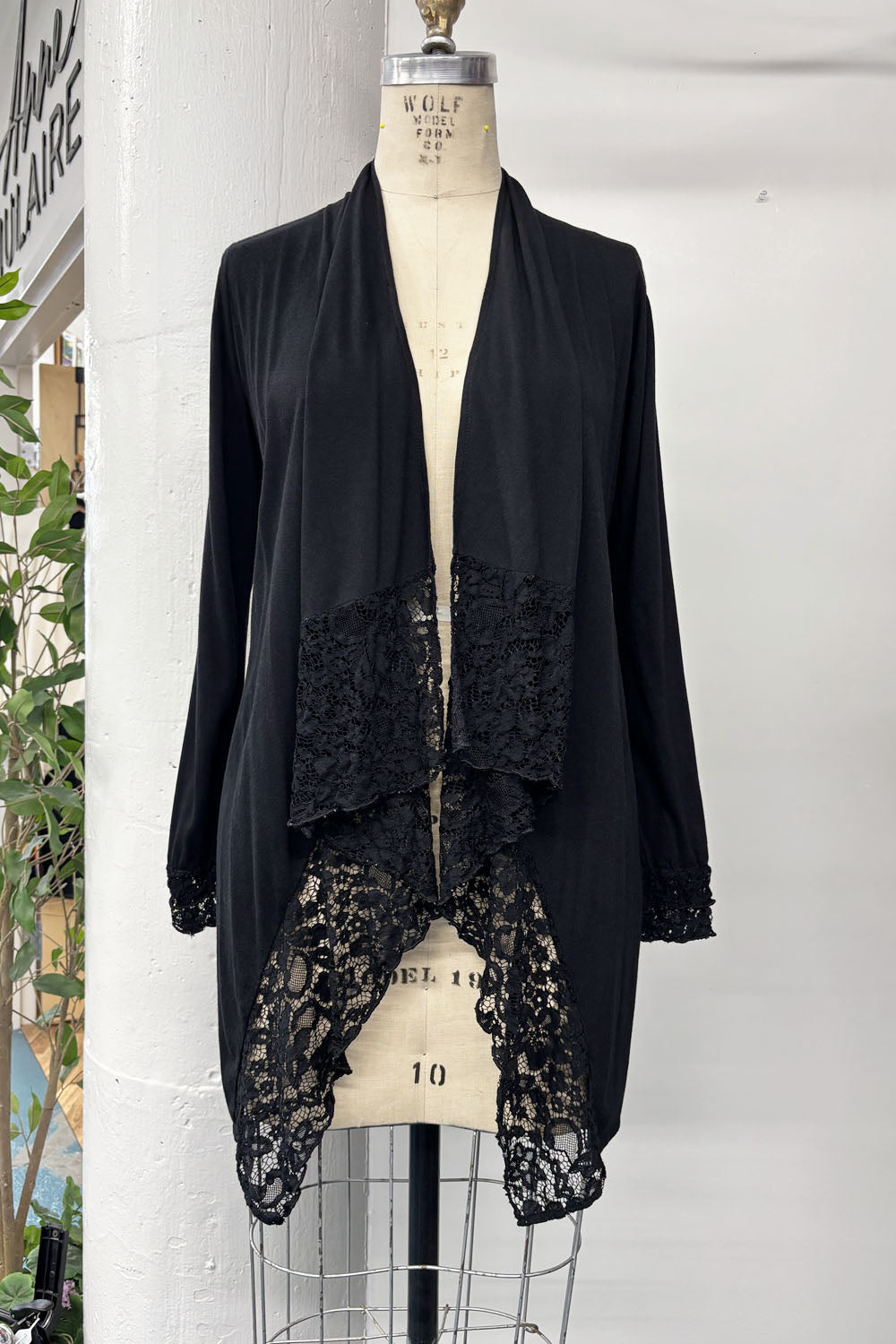 RESALE - Ida Cardigan Jacket - Black/Black lace - XS/S - RE671