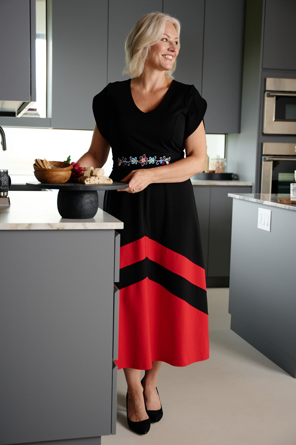 Robe Velora - noir/rouge vin