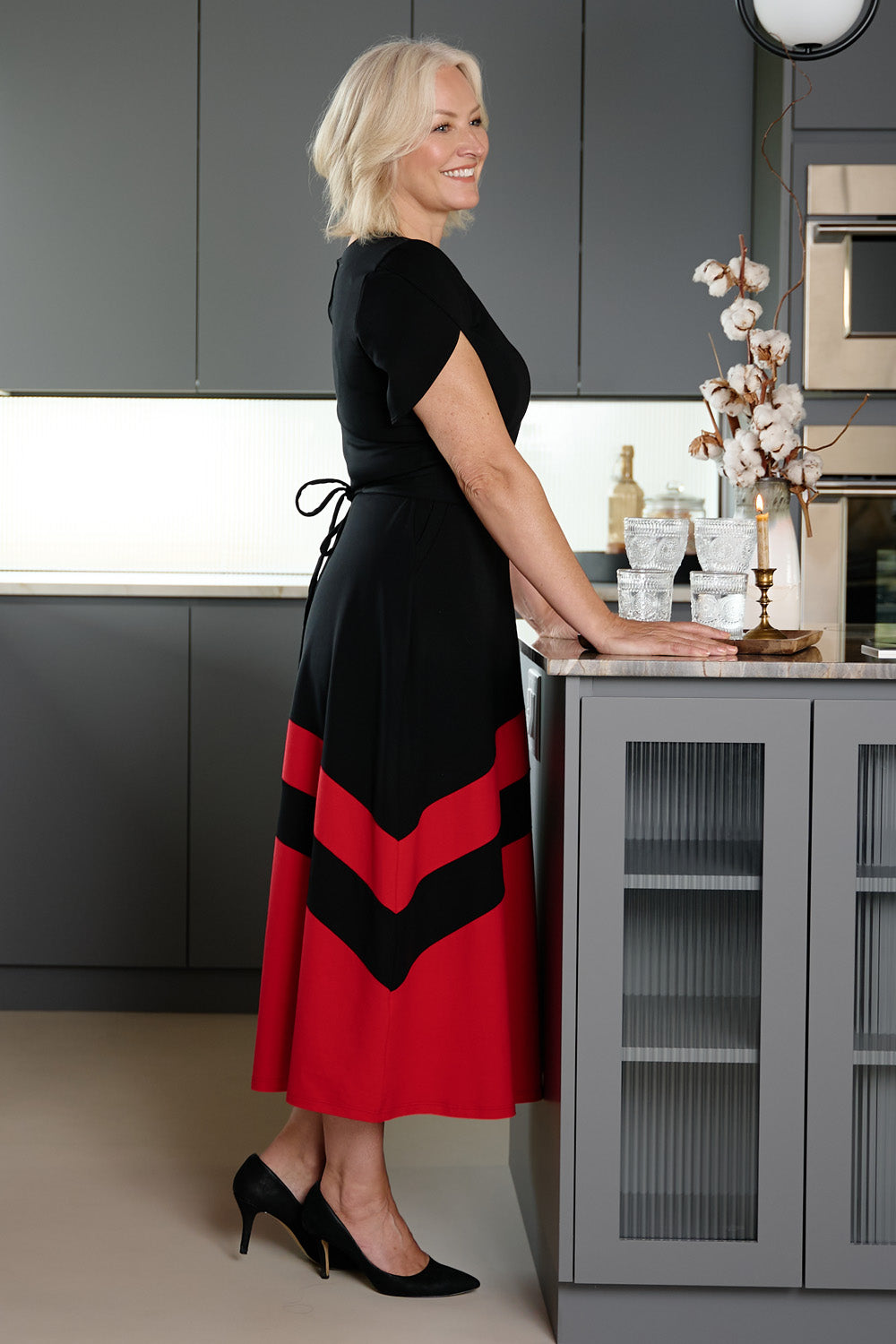 Robe Velora - noir/rouge vin