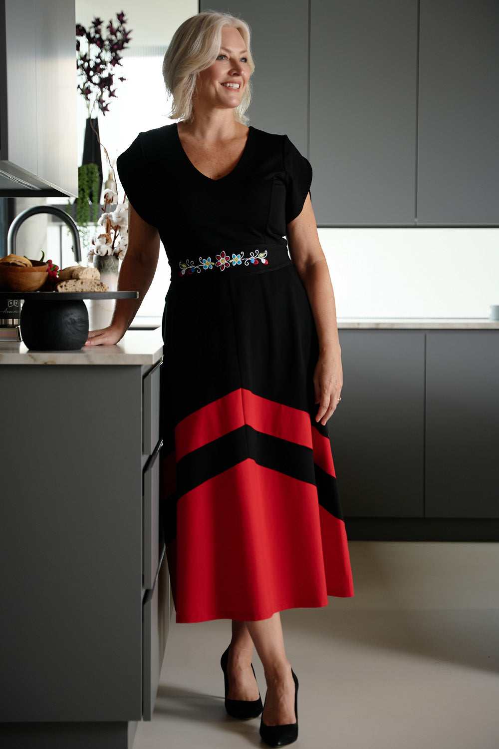 Robe Velora - noir/rouge vin