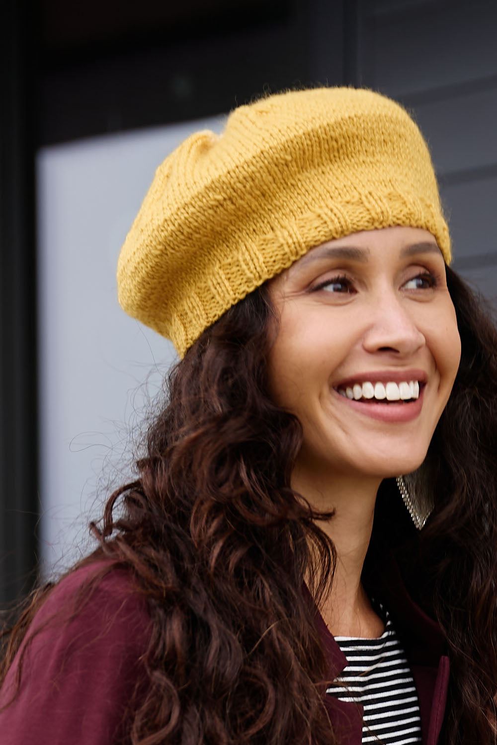 TRICOTS - Tuque Béret 100% laine - crème