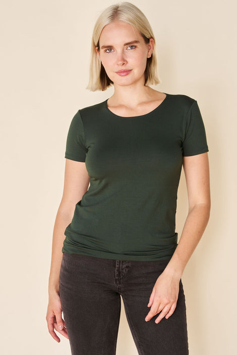 T-shirt classique en bambou - vert pin