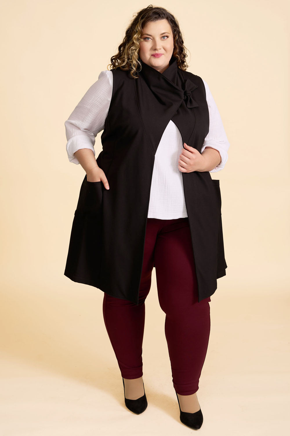 MAUDE Wrap Vest | Long Sustainable Women's Vest Made in Canada