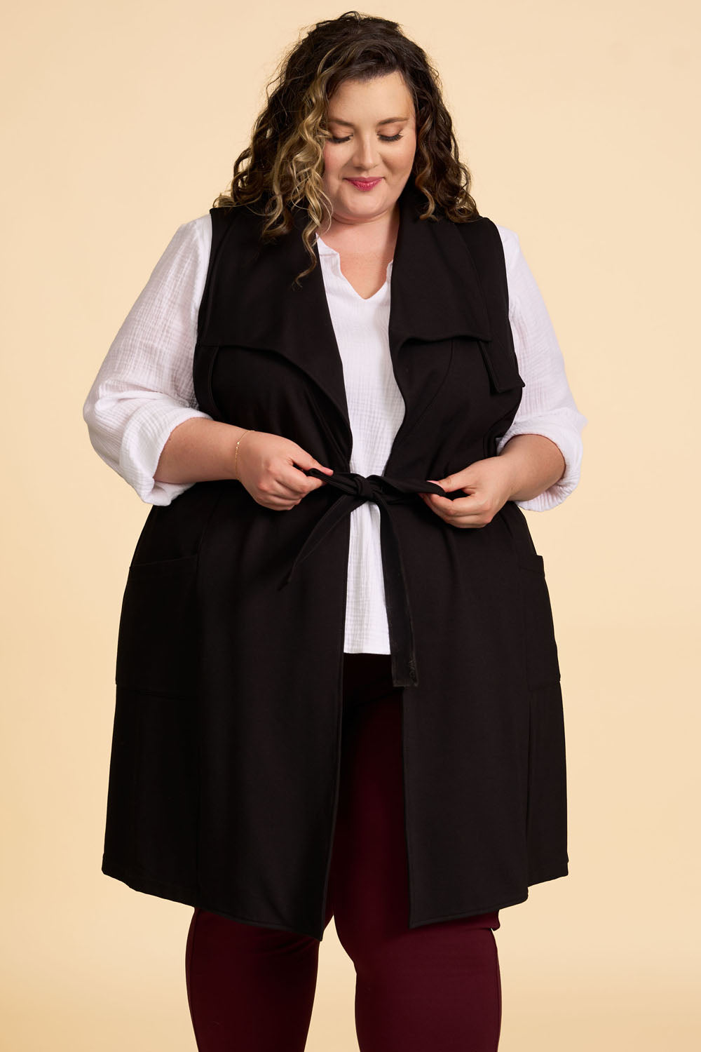 MAUDE Wrap Vest | Long Sustainable Women's Vest Made in Canada