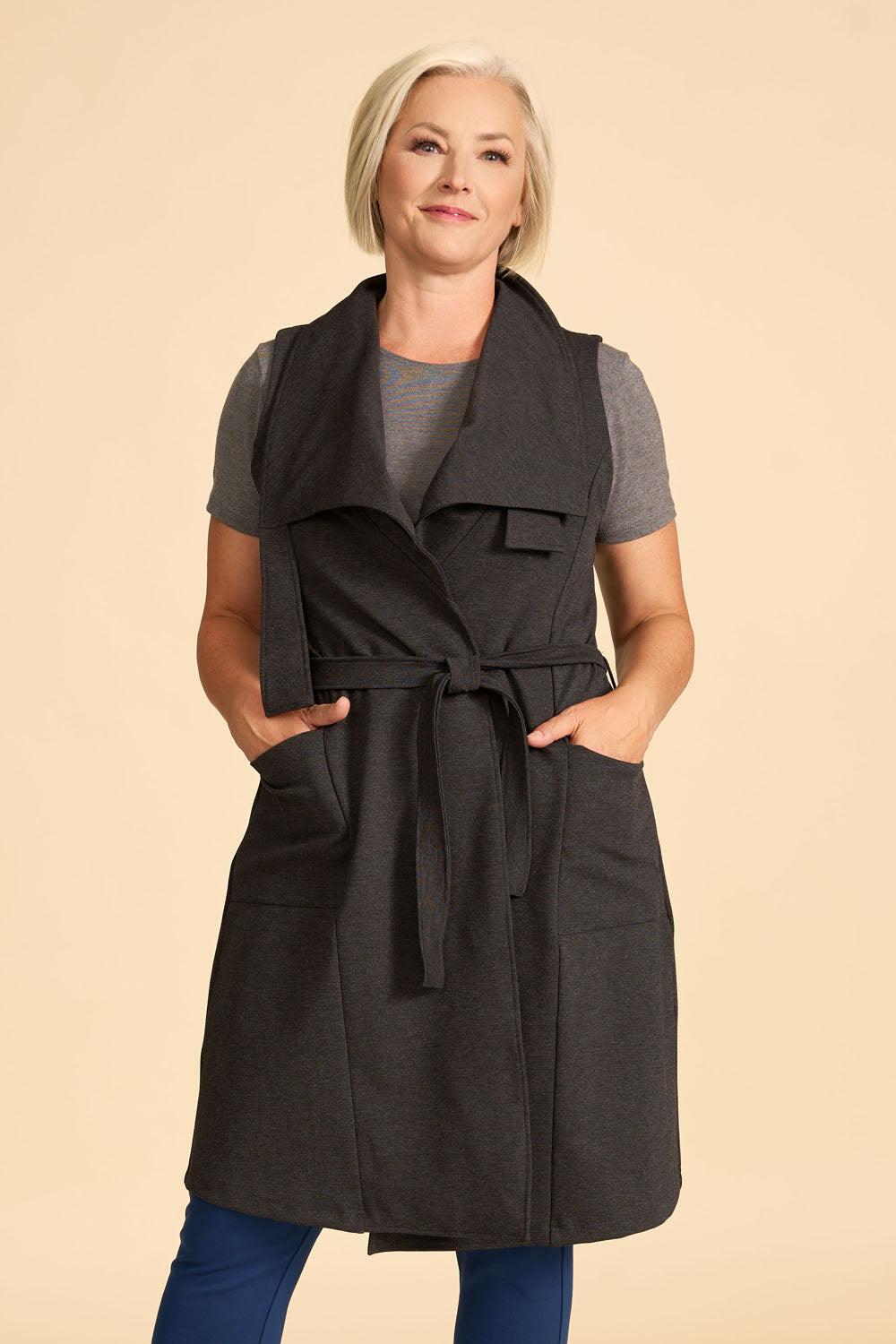 MAUDE Wrap Vest | Long Sustainable Women's Vest Made in Canada