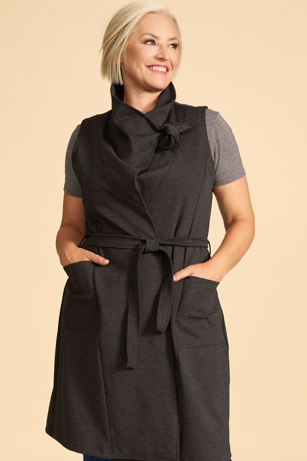 MAUDE Wrap Vest | Long Sustainable Women's Vest Made in Canada