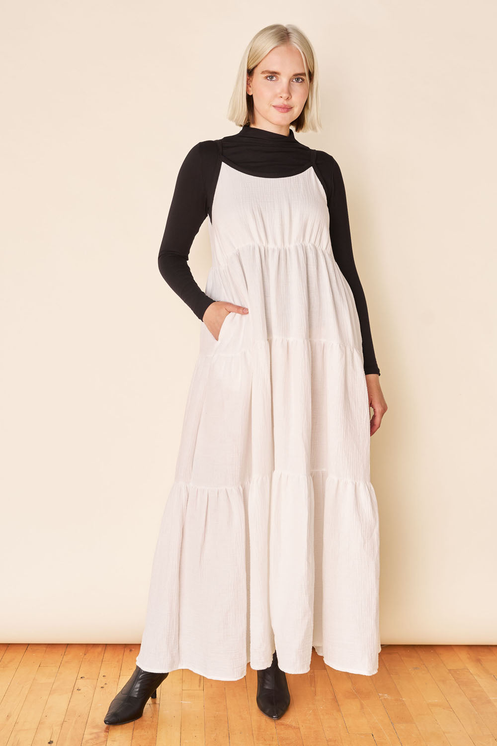 ROSALIE Sustainable Fabric Dress- Cream