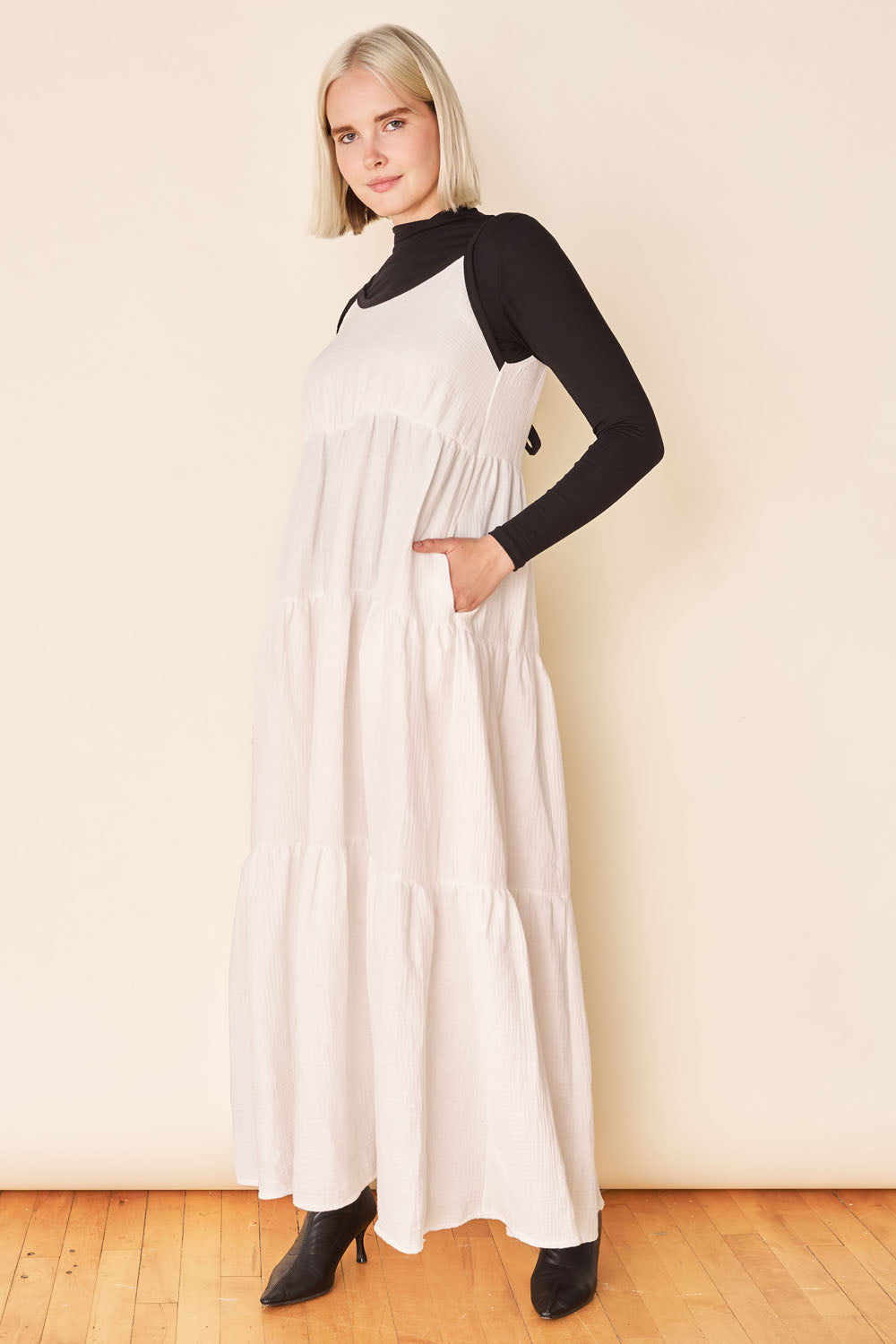 ROSALIE Sustainable Fabric Dress- Cream