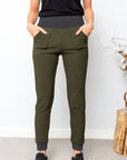 Pantalon Spirit en molleton - Olive/ourlet noir