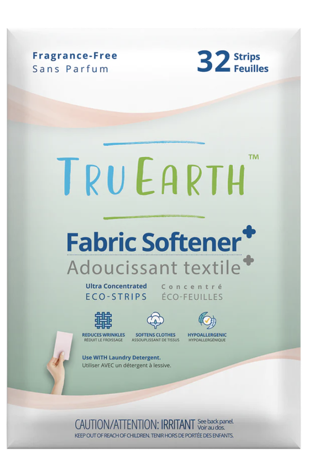 TRU EARTH - Adoucissant textile en éco-feuilles - Sans parfum - 32 brassées