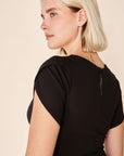 VELORA Dress- Black/ Forest Teal