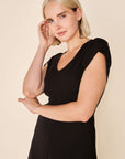 VELORA Dress- Black/ Forest Teal