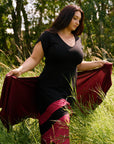 Velora Dress- Black/ Red Wine