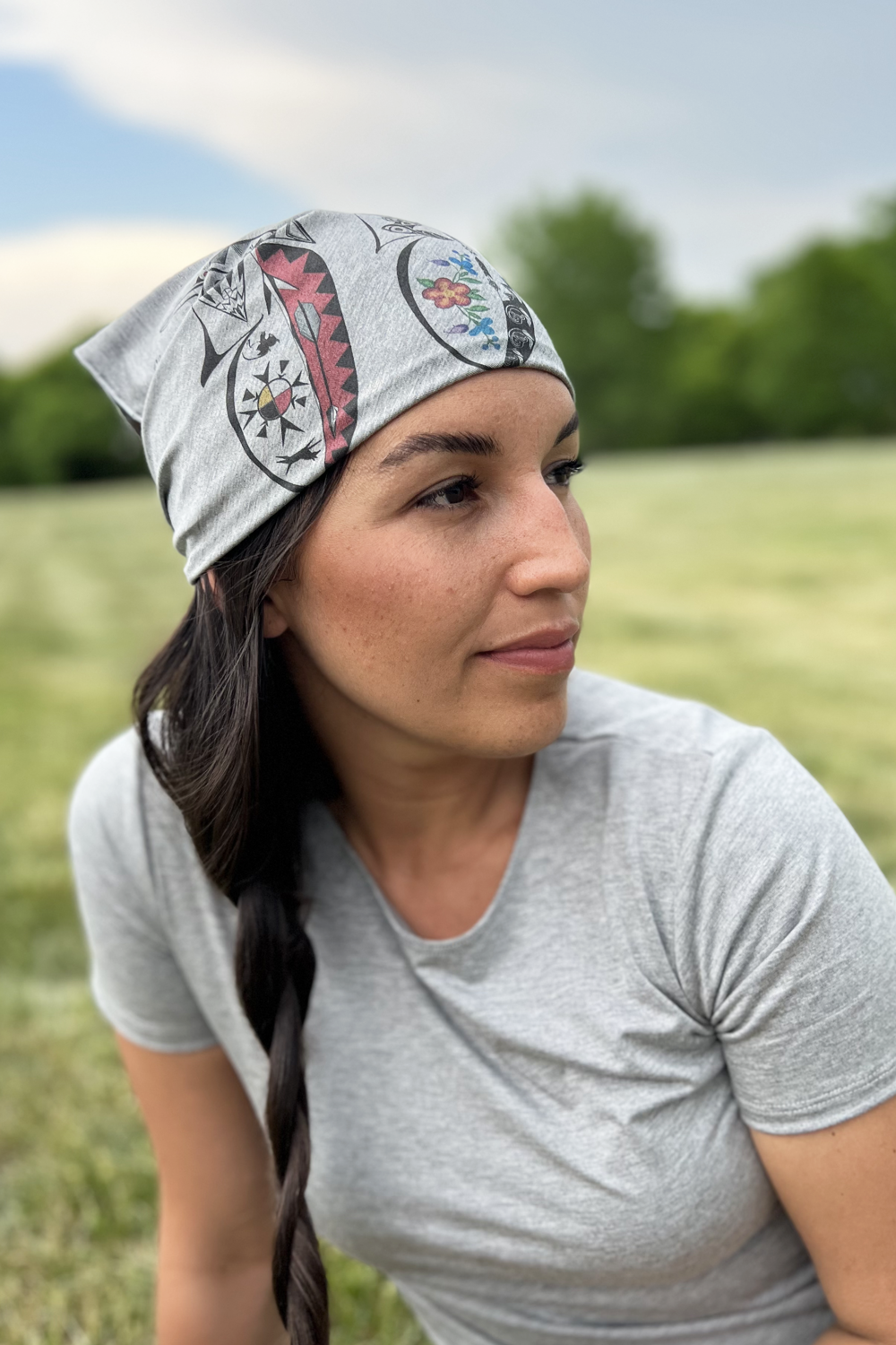 Bandana / foulard en bambou avec motif