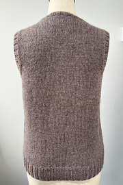 KNITS - Handknit Sweater Vest w/buttons - Champagne M