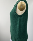 KNITS - Handknit Sweater Vest w/buttons - Pine M