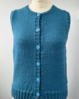 KNITS - Handknit Sweater Vest w/buttons - Teal M