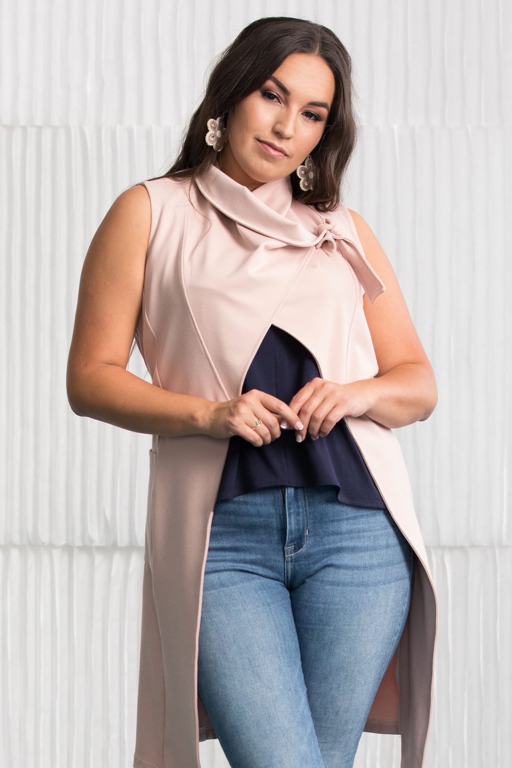GREEN SALE - MAUDE WRAP Vest- Blush