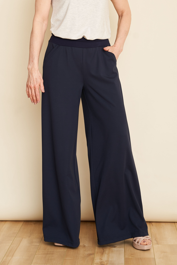 Navy and 2025 white palazzo pants