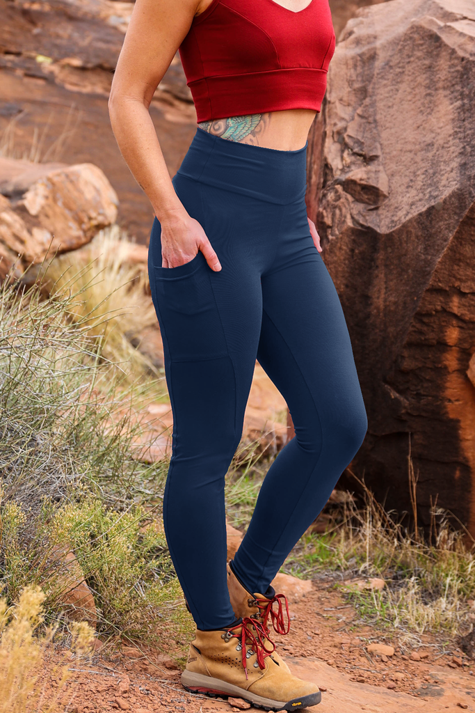 Wool Wrinkle Yoga Pants with Pocket for Women High Waist Leggings