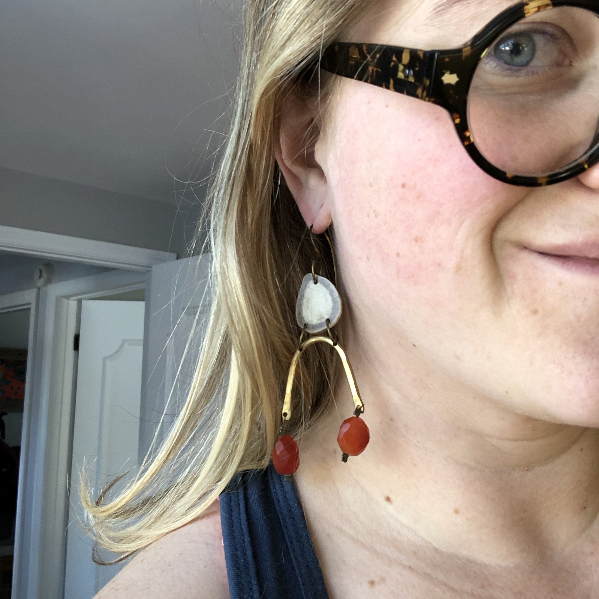 Crochet Sheppards - Boucles d&#39;oreilles Moondrop - Quartz Herkimer