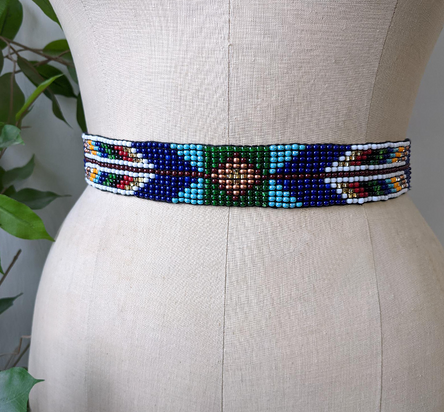Ceinture perlée - Fléché bleu