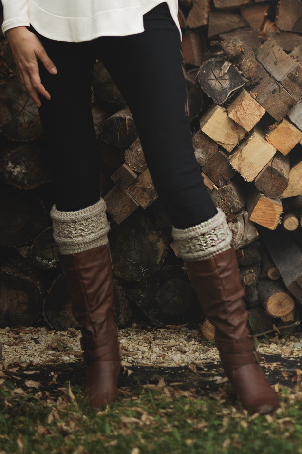 TRICOTS - Manchettes de bottes en tricot 100% laine