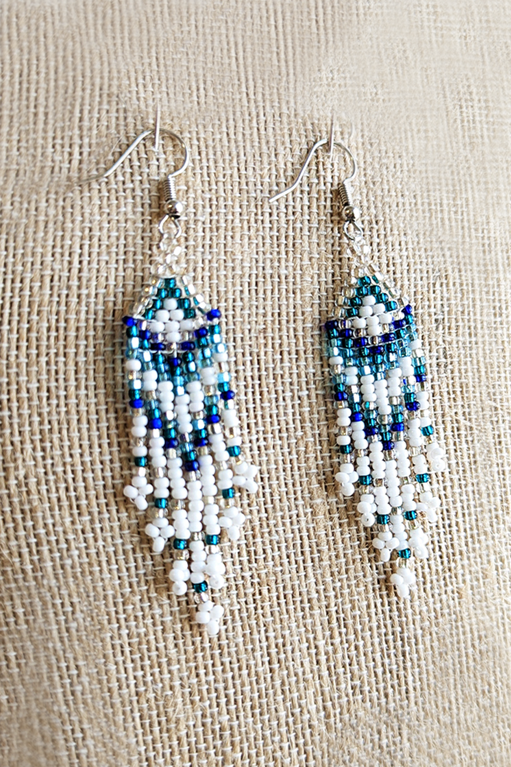 Blue cheap white earrings