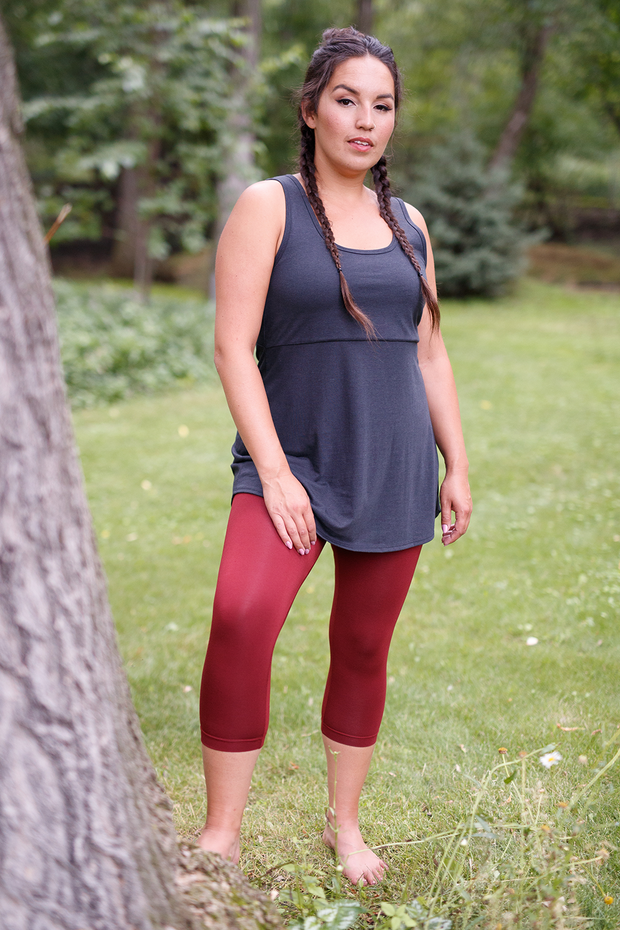 Maroon cropped outlet leggings