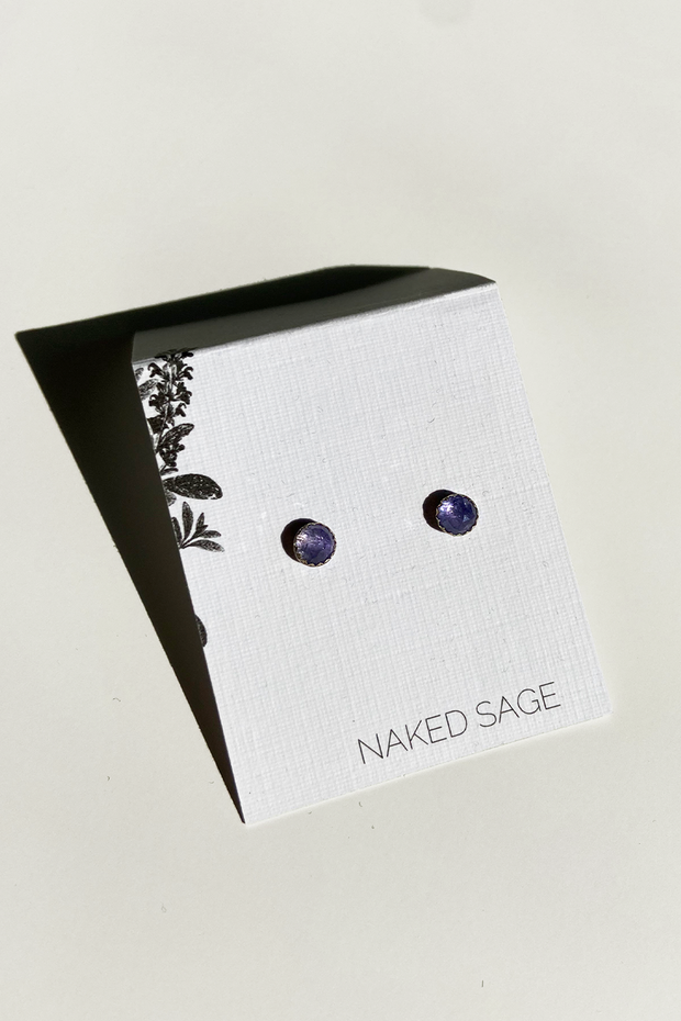Naked Sage - Boucles d'oreilles en argent Tanzanite